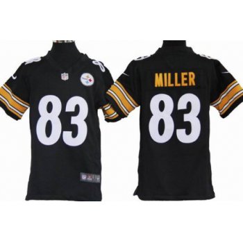 Nike Pittsburgh Steelers #83 Heath Miller Black Game Kids Jersey