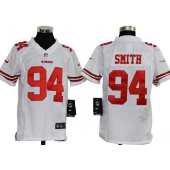 Nike San Francisco 49ers #94 Justin Smith White Game Kids Jersey