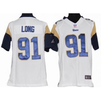 Nike St. Louis Rams #91 Chris Long White Game Kids Jersey