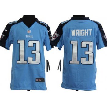Nike Tennessee Titans #13 Kendall Wright Light Blue Game Kids Jersey