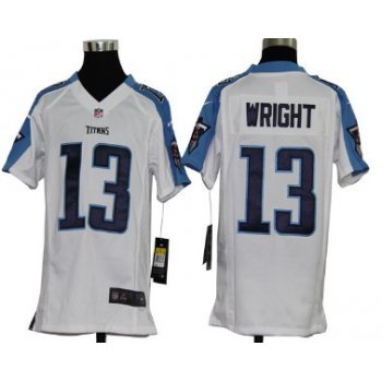 Nike Tennessee Titans #13 Kendall Wright White Game Kids Jersey
