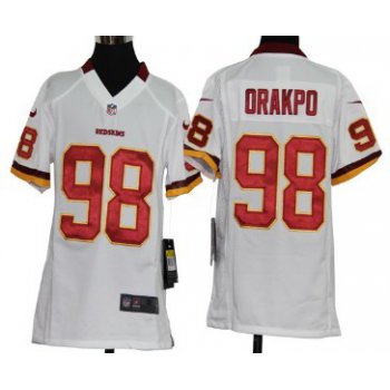 Nike Washington Redskins #98 Brian Orakpo White Game Kids Jersey