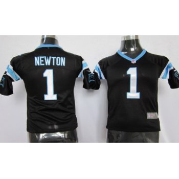 Nike Carolina Panthers #1 Cam Newton Black Game Kids Jersey