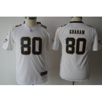 Nike New Orleans Saints #80 Jimmy Graham White Game Kids Jersey