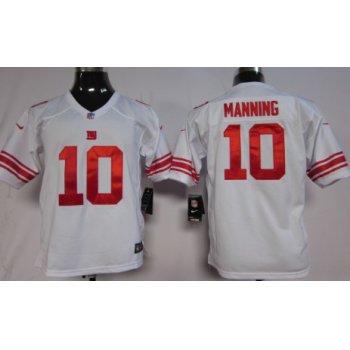 Nike New York Giants #10 Eli Manning White Game Kids Jersey