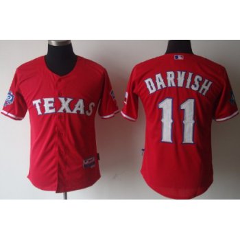 Texas Rangers #11 Yu Darvish Red 40TH Kids Jersey