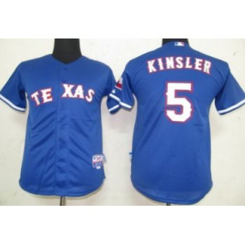 Texas Rangers #5 Ian Kinsler Blue Kids Jersey