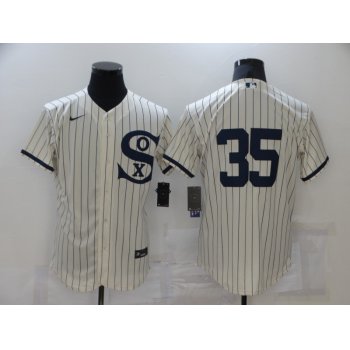 Men's Chicago White Sox #35 Frank Thomas 2021 Cream Navy Field of Dreams Flex Base Stitched Jersey