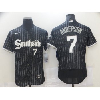 Men's Chicago White Sox #7 Tim Anderson Black 2021 City Connect Stitched MLB Flex Base Nike Jersey