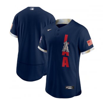 Men's Los Angeles Angels Blank 2021 Navy All-Star Flex Base Stitched MLB Jersey