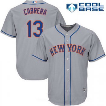 Men's New York Mets #13 Asdrubal Cabrera Gray Road Stitched MLB Majestic Cool Base Jersey