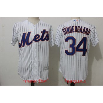 Men's New York Mets #34 Noah Syndergaard White Home Stitched MLB Majestic Cool Base Jersey