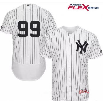 Men's New York Yankees #99 Aaron Judge White Home Stitched MLB Majestic Flex Base Jersey