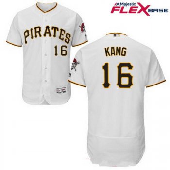 Men's Pittsburgh Pirates #16 Jung-ho Kang White Home Stitched MLB Majestic Flex Base Jersey