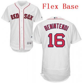 Men's Boston Red Sox #16 Andrew Benintendi White Home Stitched MLB Majestic Flex Base Jersey
