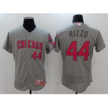 Men's Chicago Cubs #44 Anthony Rizzo Gray with Pink Mother's Day Stitched MLB Majestic Flex Base Jersey