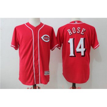 Men's Cincinnati Reds #14 Pete Rose Retired Red Stitched MLB Majestic Cool Base Jersey