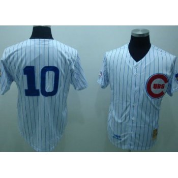Chicago Cubs #10 Ron Santo 1969 White Throwback Jersey