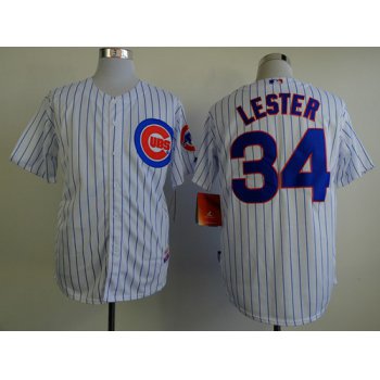 Chicago Cubs #34 Jon Lester White Jersey