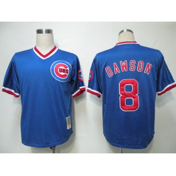 Chicago Cubs #8 Andre Dawson 1988 Blue Throwback Jersey