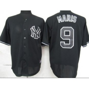 New York Yankees #9 Roger Maris Black Fashion Jersey