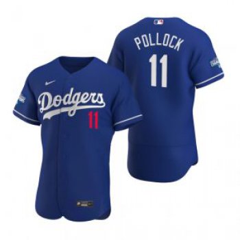 Los Angeles Dodgers #11 A.J. Pollock Royal 2020 World Series Champions Jersey