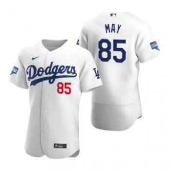 Los Angeles Dodgers #85 Dustin May White 2020 World Series Champions Jersey