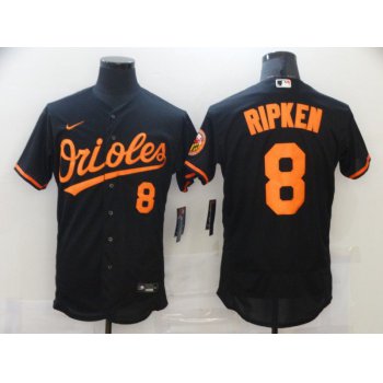Men's Baltimore Orioles #8 Cal Ripken Jr. Black Stitched MLB Flex Base Nike Jersey