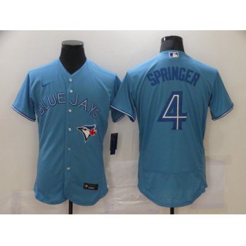 Men's Toronto Blue Jays #4 George Springer Blue Stitched MLB Flex Base Nike Jersey