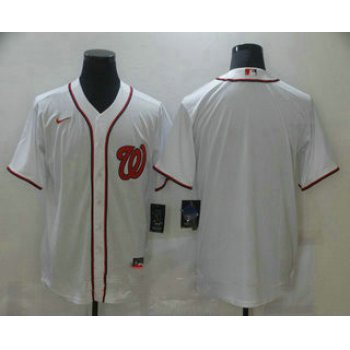 Men's Washington Nationals Blank White Stitched MLB Cool Base Nike Jersey