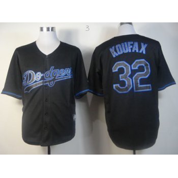 Los Angeles Dodgers #32 Sandy Koufax Black Fashion Jersey