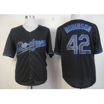 Los Angeles Dodgers #42 Jackie Robinson Black Fashion Jersey