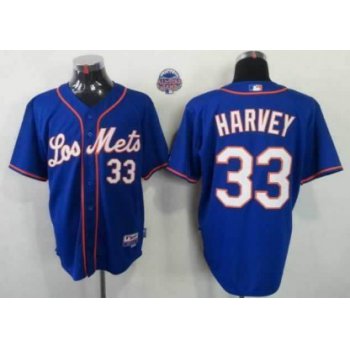 New York Mets #33 Matt Harvey Los Blue Jersey