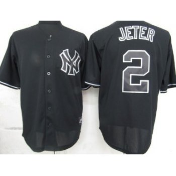 New York Yankees #2 Derek Jeter Black Fashion Jersey