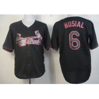St. Louis Cardinals #6 Stan Musial Black Fashion Jersey