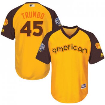 Mark Trumbo Gold 2016 MLB All-Star Jersey - Men's American League Baltimore Orioles #45 Cool Base Game Collection