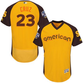 Nelson Cruz Gold 2016 All-Star Jersey - Men's American League Seattle Mariners #23 Flex Base Majestic MLB Collection Jersey