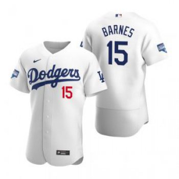 Los Angeles Dodgers #15 Austin Barnes White 2020 World Series Champions Jersey