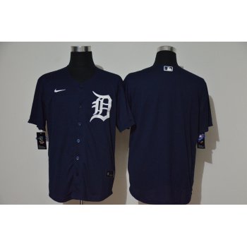 Men's Detroit Tigers Blank Navy Blue Stitched MLB Cool Base Nike Jersey