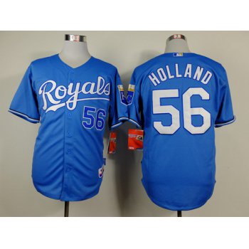 Kansas City Royals #56 Greg Holland Light Blue Jersey