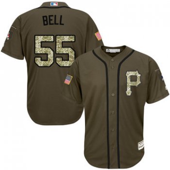 Men's Pittsburgh Pirates #55 Josh Bell Green Salute to Service Stitched Baseball Jersey