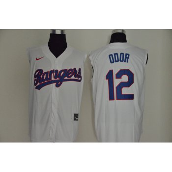 Men's Texas Rangers #12 Rougned Odor White Cooperstown Collection 2020 Cool and Refreshing Sleeveless Fan Stitched MLB Nike Jersey