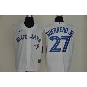 Men's Toronto Blue Jays #27 Vladimir Guerrero Jr. White 2020 Cool and Refreshing Sleeveless Fan Stitched MLB Nike Jersey