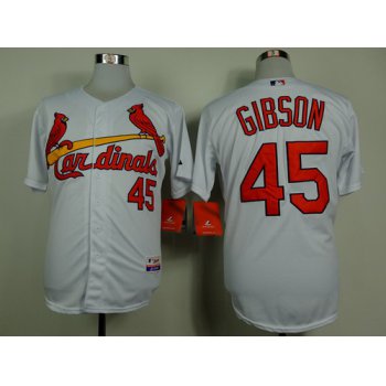 St. Louis Cardinals #45 Bob Gibson White Cool Base Jersey