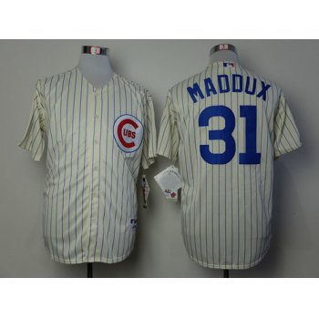 Chicago Cubs #31 Greg Maddux 1969 Cream Jersey