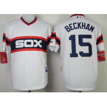 Chicago White Sox #15 Gordon Beckham 1983 White Pullover Jersey