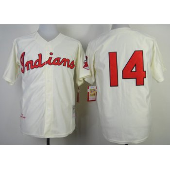 Cleveland Indians #14 Larry Doby 1951 Cream Throwback Jersey