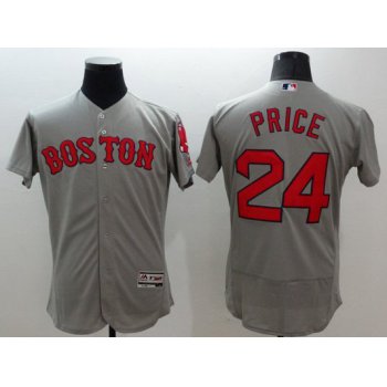 Men's Boston Red Sox #24 David Price Gray Flexbase 2016 MLB Player Jersey