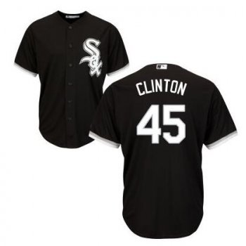 Men's Chicago White Sox #45 Presidential Candidate Hillary Clinton Black Jersey