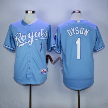 Men's Kansas City Royals #1 Jarrod Dyson Light Blue Cool Base Baseball Jersey